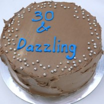 Chocolate Buttercream with Silver Balls (D, V)